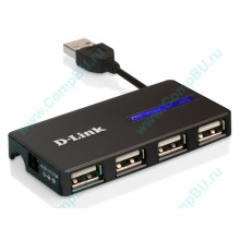 Карманный USB 2.0 концентратор D-Link DUB-104 в Тюмени, USB хаб DLink DUB104 (Тюмень)