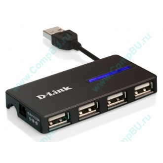 Карманный USB 2.0 концентратор D-Link DUB-104 в Тюмени, USB хаб DLink DUB104 (Тюмень)