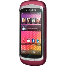 Красно-розовый телефон Alcatel One Touch 818 (Тюмень)