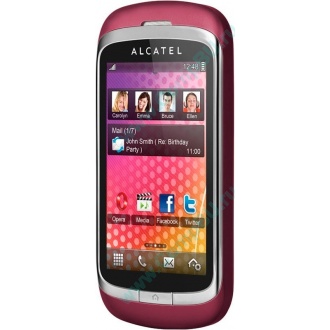 Красно-розовый телефон Alcatel One Touch 818 (Тюмень)